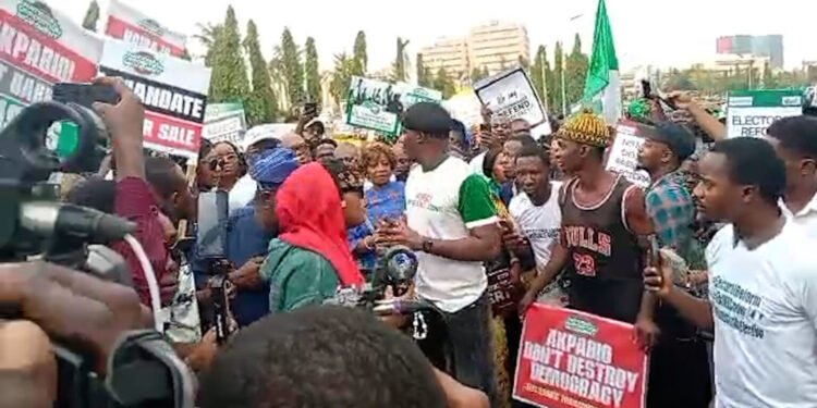Occupy National Assembly Protest Begins In Abuja Over E-Transmission Of Election Results