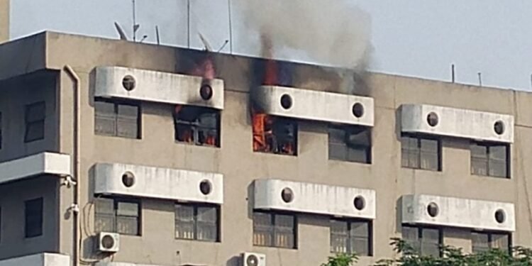 Fire Guts Section of Federal Secretariat in Abuja